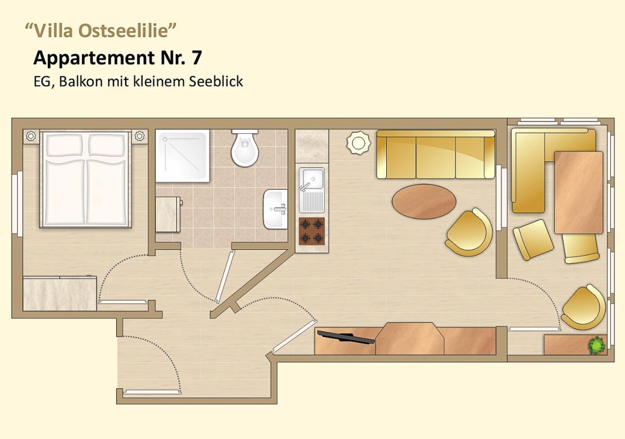 Villa Ostseelilie - Appartements Mit Balkon Und Meerblick Sassnitz Ruang foto